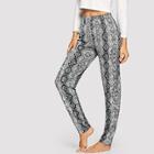 Shein Snakeskin Print Elastic Waist Sleep Pants