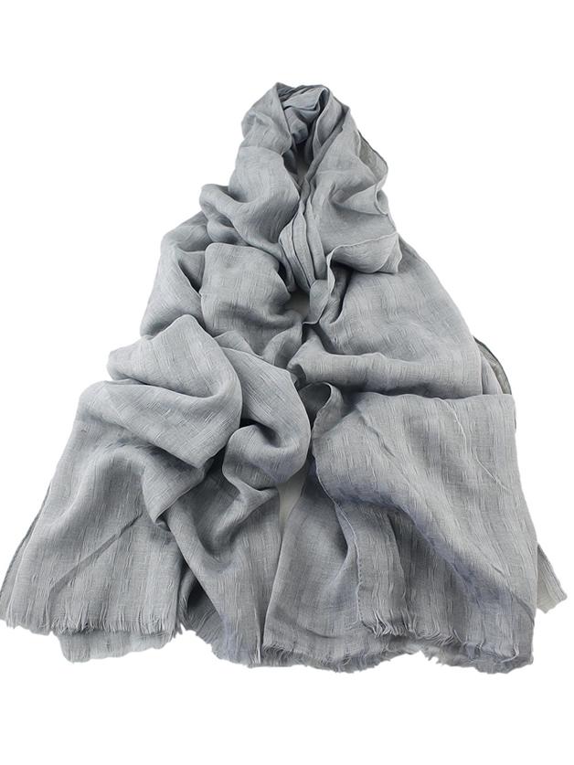 Shein Gray Good Quality Soft Solid Color Cotton Long Scarf