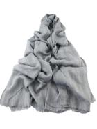 Shein Gray Good Quality Soft Solid Color Cotton Long Scarf