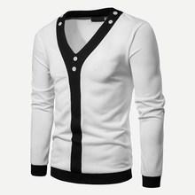Shein Men Contrast Trim Button Detail Jumper