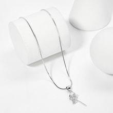 Shein Rhinestone Elf Pendant Necklace