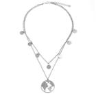 Shein Earth & Disc Layered Chain Necklace