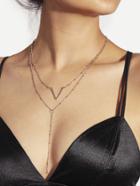 Shein Letter V Design Layered Chain Necklace