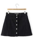 Shein Black Single Breasted Casule Skirt
