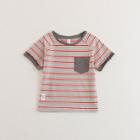 Shein Boys Striped Pocket Front T-shirt