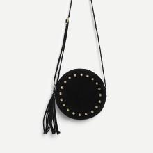 Shein Studded Detail Round Pu Crossbody Bag