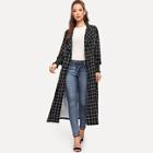 Shein Plaid Print Single Breasted Notched Coat