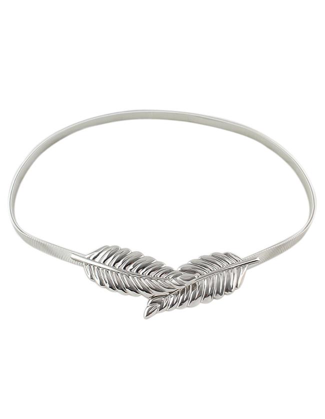 Shein Silver Leaf Shaped Belt