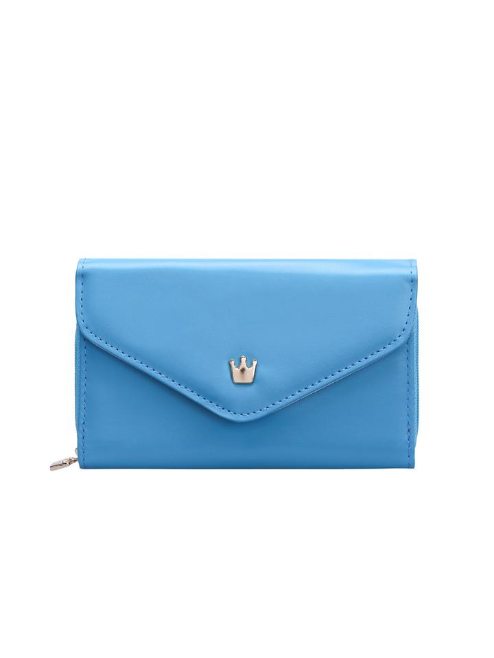 Shein Dark Blue Sheeny Crown Pu Leather Wristlet