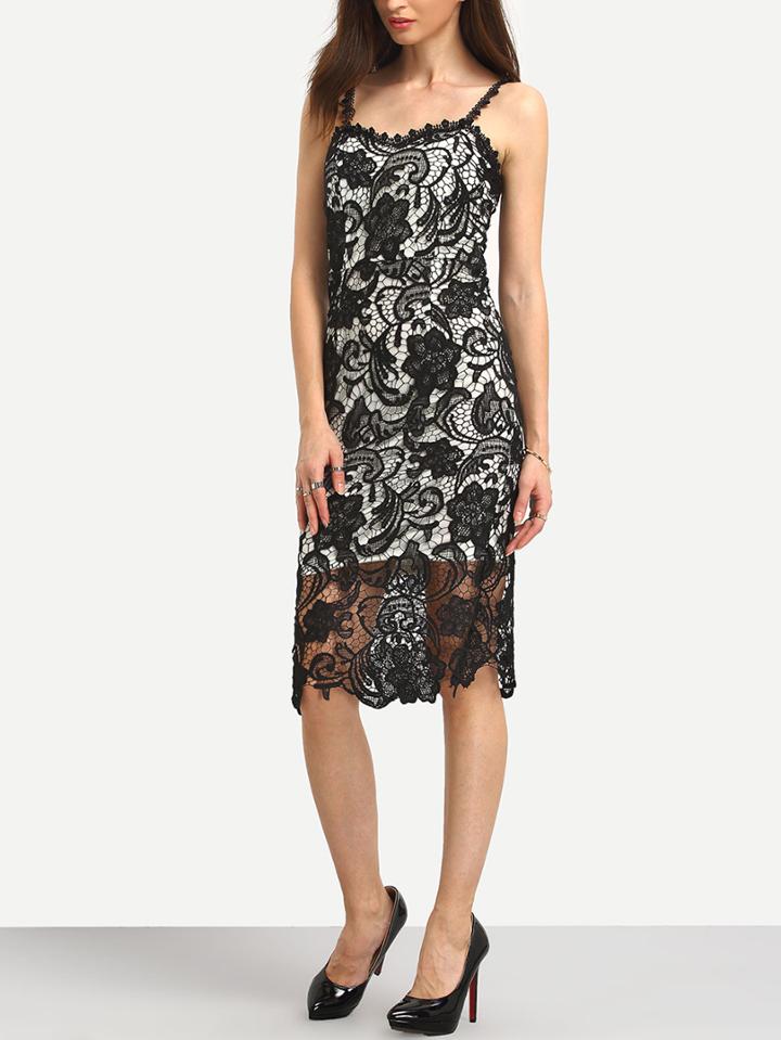 Shein Contrast Lace Cami Dress