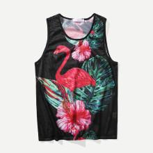 Shein Men Flamingos Print Vest
