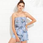 Shein Botanical Print Bandeau Romper