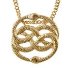 Shein Gold Two  Snake Pendant Necklace