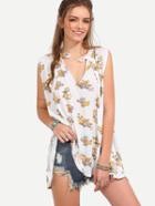Shein Multicolor Floral Sleeveless Blouse