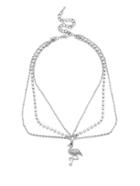 Shein Flamingo Pendant Layered Chain Necklace