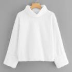 Shein Stand Collar Teddy Sweatshirt