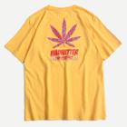 Shein Men Letter & Cannabis Leaf Print T-shirt