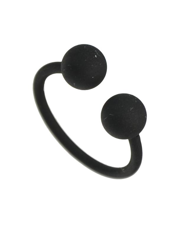 Shein Black Women Metal Cuff Ring