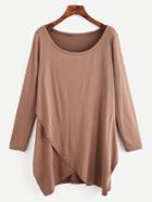 Shein Overlap Front Long Tee