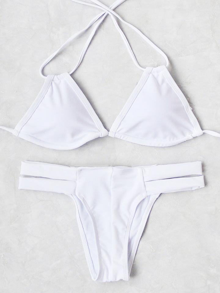 Shein Side Cutout Triangle Bikini Set