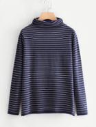 Shein Cowl Neck Striped Knitwear