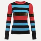 Shein Colorblock Slim Fitted Ribbed Knit Jumper
