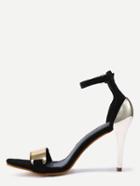 Shein Contrast Ankle Strap Stiletto Sandals