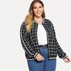 Shein Plus Zip Up Gird Jacket