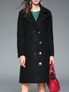 Shein Black Lapel Fashion Long Coat