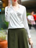 Shein V Neck Long Sleeve Blouse