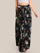Shein Floral Print High Rise Pants Black