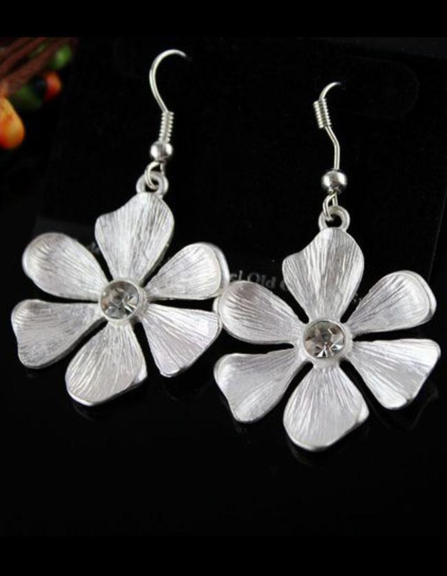 Shein Hot Sale Flower Water Drop Crystal Earrings