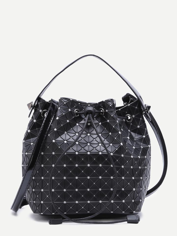 Shein Black Pu Jelly Drawstring Bucket Bag