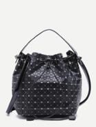 Shein Black Pu Jelly Drawstring Bucket Bag