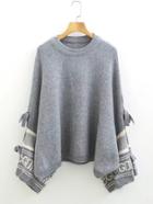 Shein Bow Tie Batwing Sleeve Sweater