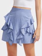 Shein Frill Trim Chambray Skirt