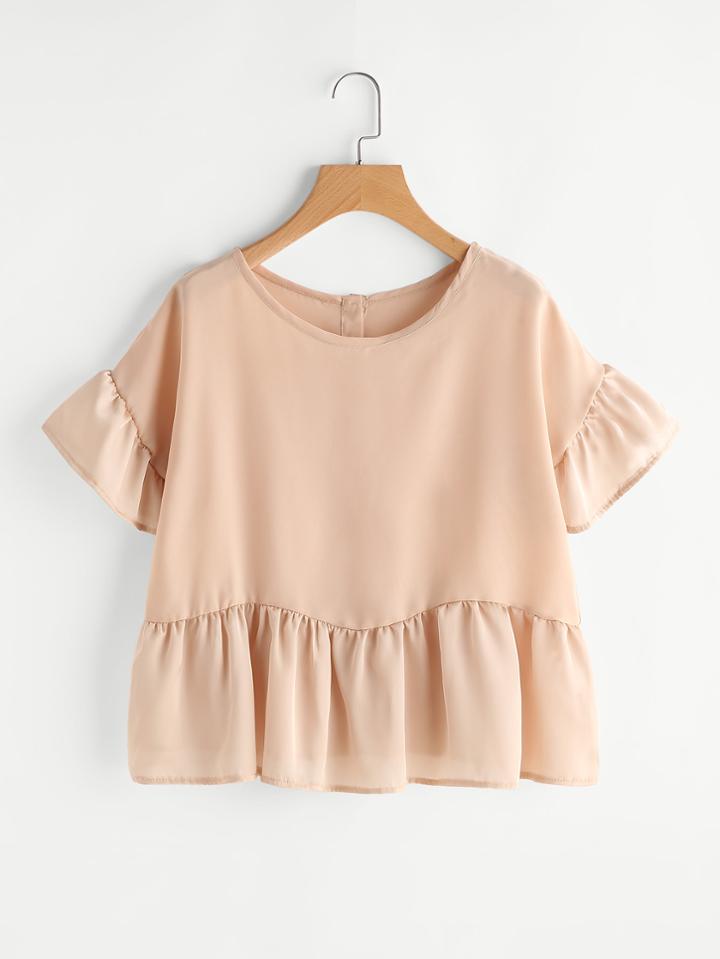 Shein Frill Trim Chiffon Blouse