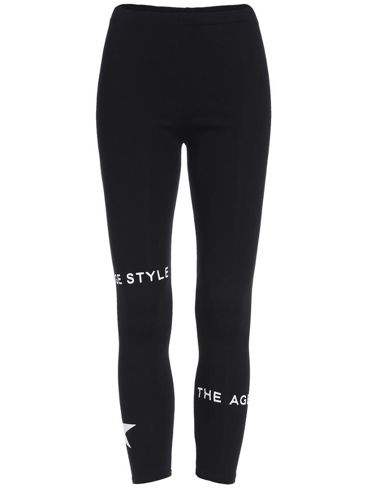 Shein Black Skinny Letters Print Leggings
