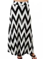 Rosewe Elegant Geometric Print Middle Waist Skirt For Lady