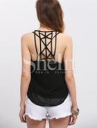 Shein Black Spaghetti Strap Cutout Back Cami Top