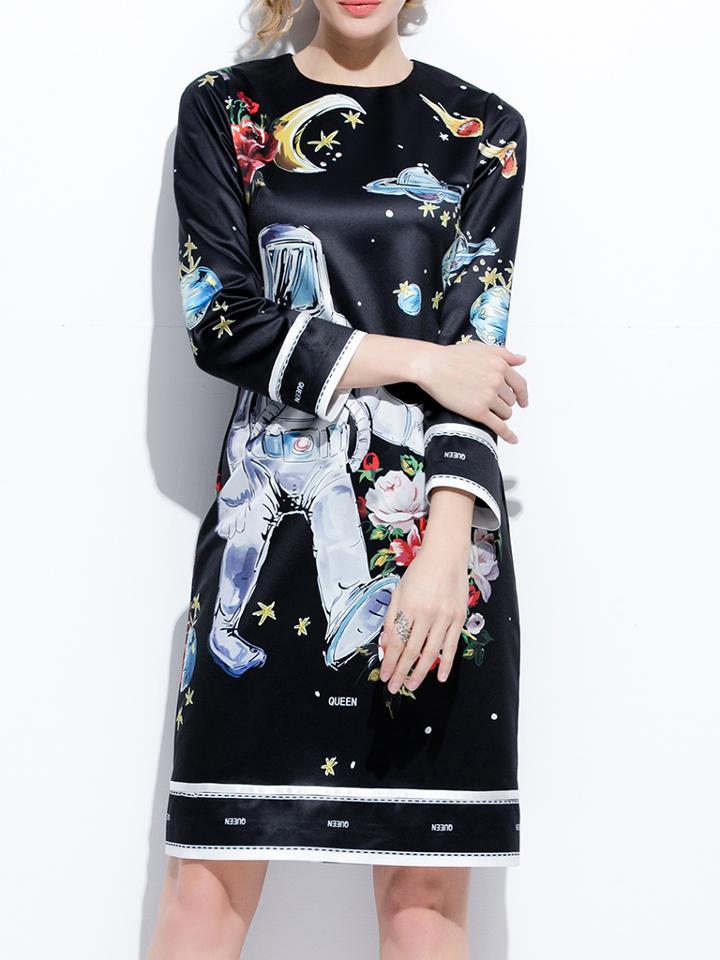 Shein Astronaut Print Sheath Dress
