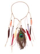 Shein Multicolor Feather Fringe Braided Beaded Hair Accessory
