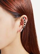 Shein Rhinestone Flower Design Mismatch Earrings