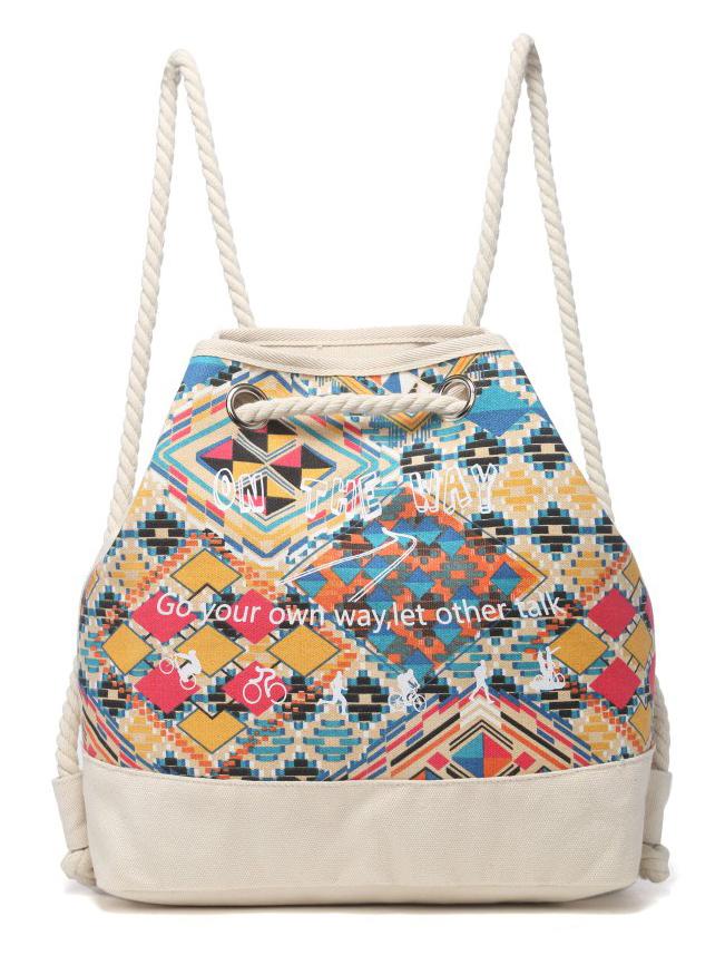 Shein Tribal Print Drawstring Backpack
