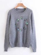Shein Sequin Bee Embellished Jumper Sweater