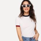 Shein Ribbed Knit Ringer Tee