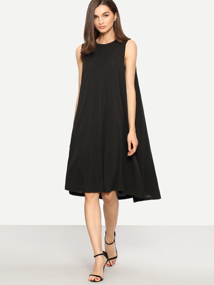Shein Black Sleeveless Shift Dress