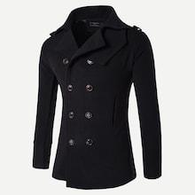 Shein Men Slit Back Double Breasted Coat