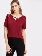 Shein Strappy V Neck Tee