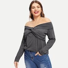 Shein Plus Off Shoulder Twist Top